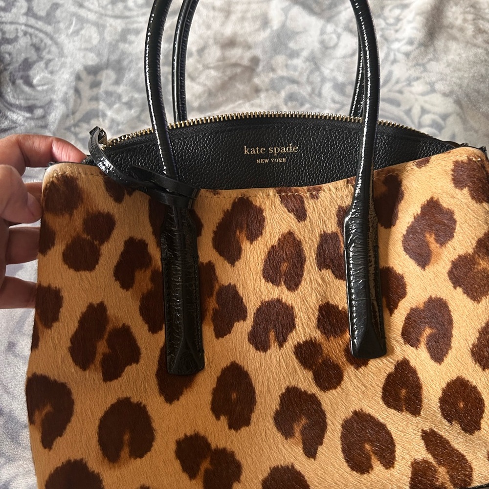 Kate Spade Tan and Black Leopard Satchel